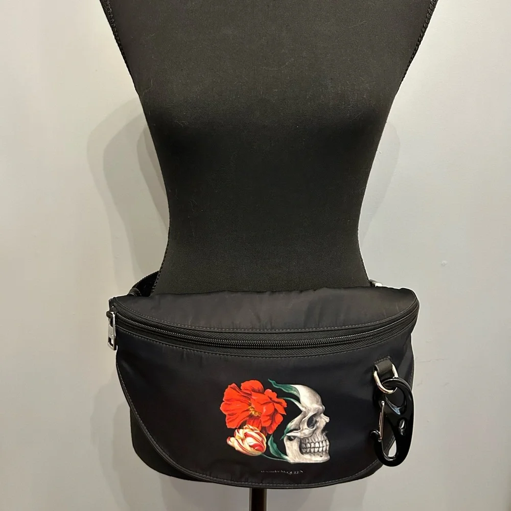 ALEXANDER McQUEEN Skull Print Nylon Harness Belt Bag - Picture 3 of 8